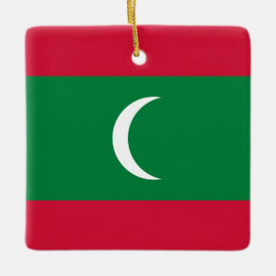Maldives Flag Ceramic Ornament