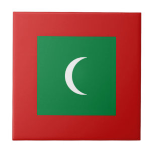 Maldives Flag Ceramic Tile