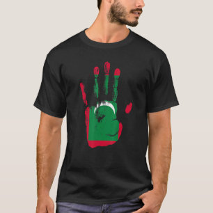 Maldives Flag Hand Men Women Kids T-Shirt
