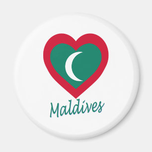 Maldives Flag Heart Magnet