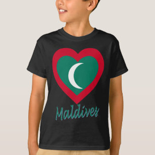Maldives Flag Heart T-Shirt