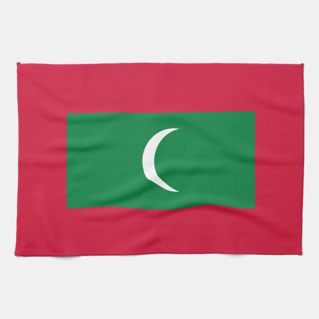 Maldives Flag Kitchen Towel (Horizontal)