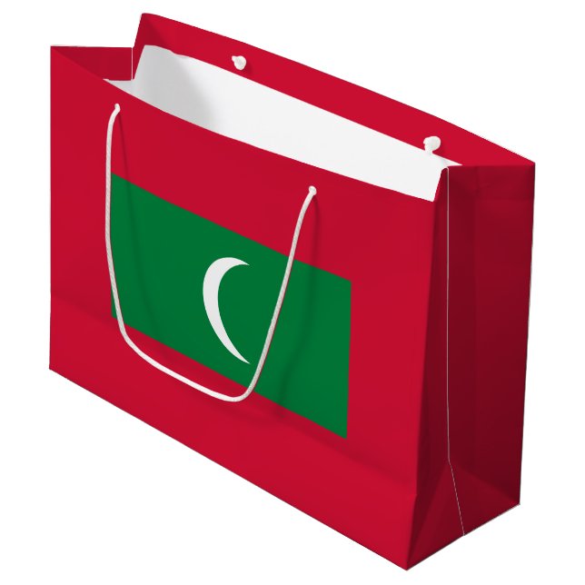 Maldives Flag Large Gift Bag (Front Angled)