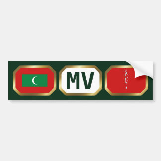 Maldives Flag Map Code Bumper Sticker