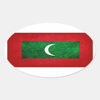 Maldives Flag Oval Sticker