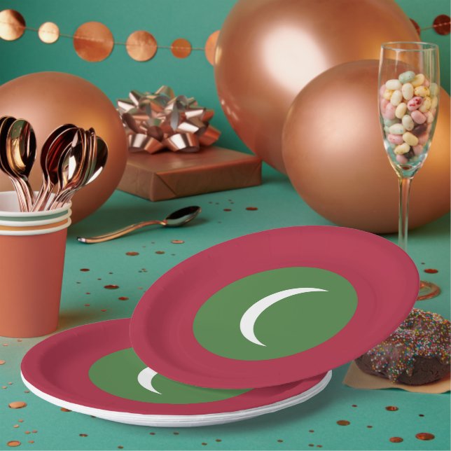 Maldives flag paper plate (Multi)