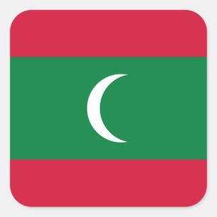 Maldives Flag Square Sticker
