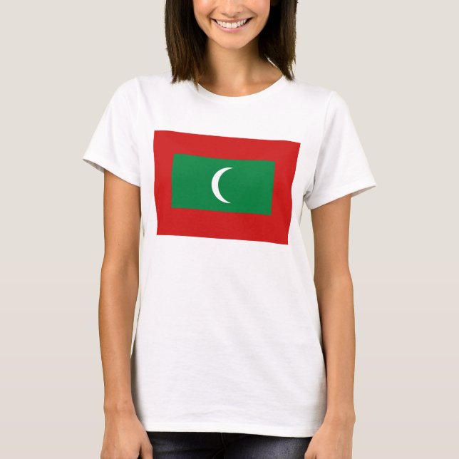 Maldives Flag x Map T-Shirt (Front)