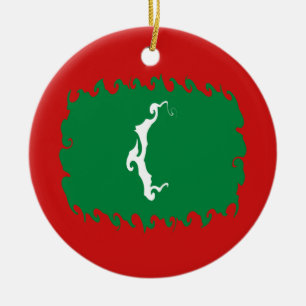 Maldives Gnarly Flag Ceramic Ornament