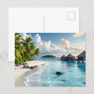 Maldives islands postcard