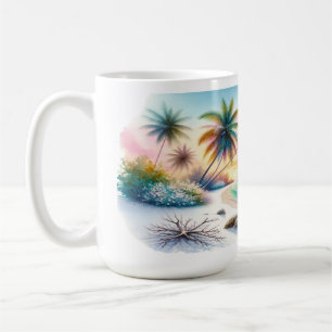 Maldives Luxury Sketch Watercolor Coffee Mug