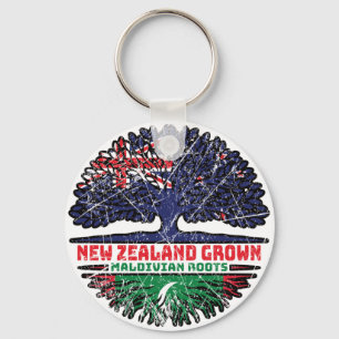Maldives Maldivian New Zealander New Zealand Tree Keychain