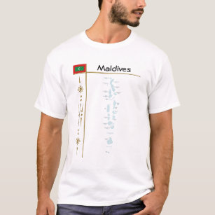 Maldives Map + Flag + Title T-Shirt