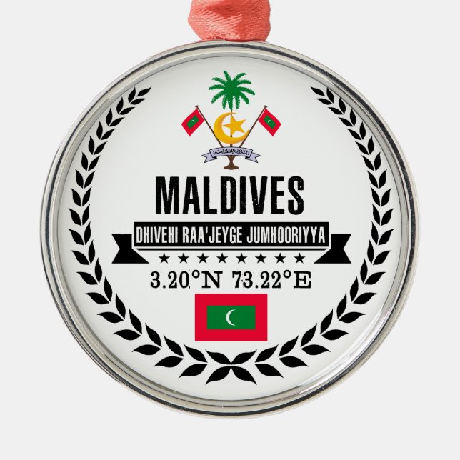 Maldives Metal Ornament (Front)