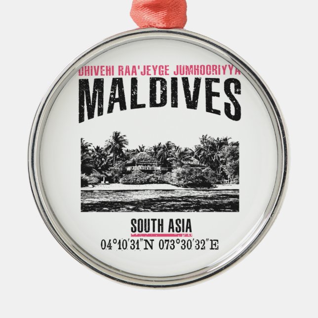 Maldives Metal Ornament (Front)