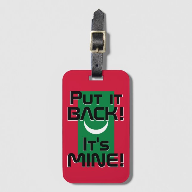 Maldives National Flag Funny Patriotic Luggage Tag (Front Vertical)