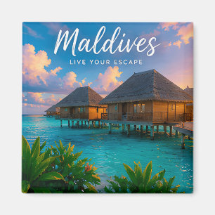 🧲 Maldives Overwater Villa Travel Memory 🏝️ Magnet