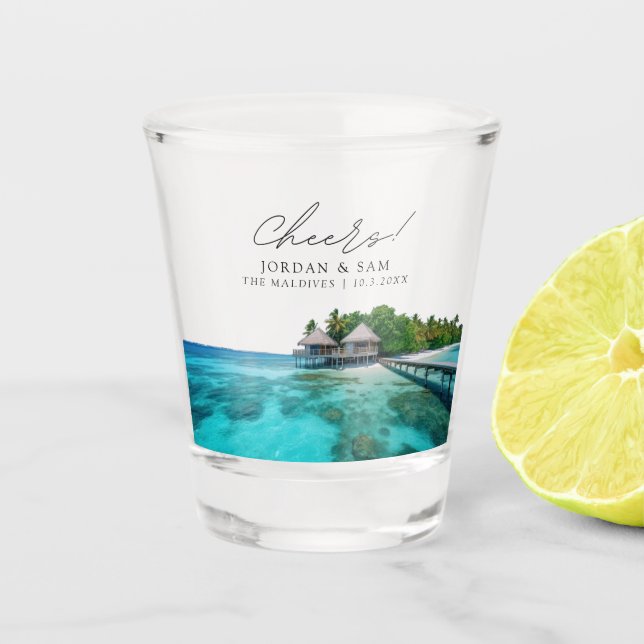 Maldives Photo Mariage Faveur Cheers Coup De Verre (Devant)