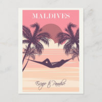 Maldives Pink Vintage Beach Travel