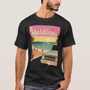 Maldives Retro Beach Vacation Souvenir Maldives Su T-Shirt