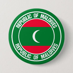 Maldives Round Emblem 3 Inch Round Button