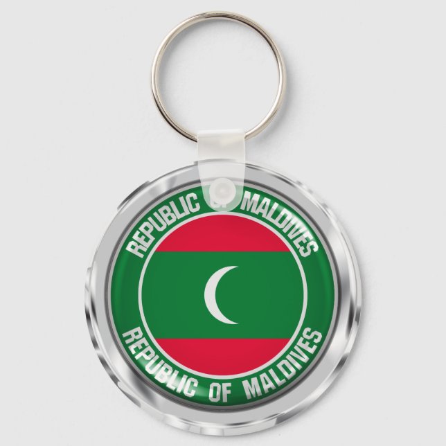 Maldives Round Emblem Keychain (Front)