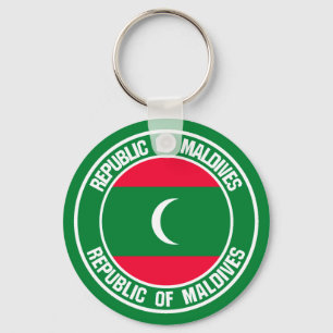 Maldives Round Emblem Keychain