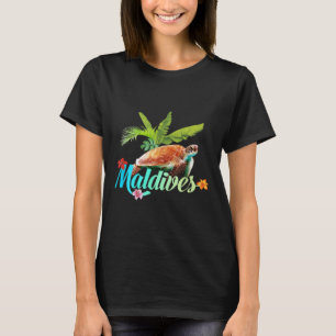 Maldives Sea Turtle Hibiscus Island Gift Beach Sou T-Shirt