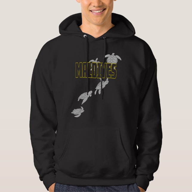 Maldives Sea Turtles, Scuba Diving with Turtles Hoodie (Front)