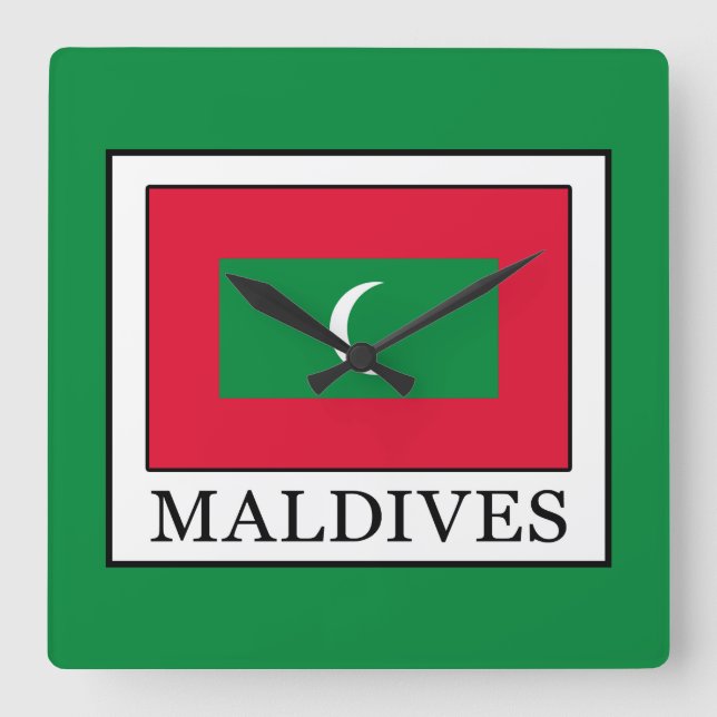 Maldives Square Wall Clock (Front)