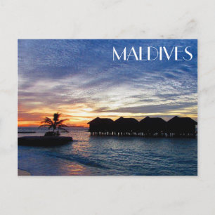 maldives sunset bungalows postcard