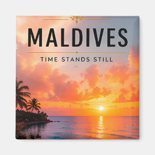 🌅 Maldives Sunset Retreat Elegant Decor 🌴 Magnet
