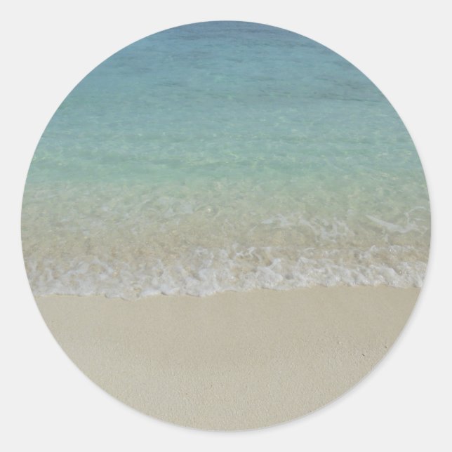 Maldives Trendy Nature Sea Sand Blank Template Classic Round Sticker (Front)
