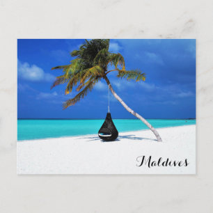 Maldives Tropical Beach Travel Photo Postcard