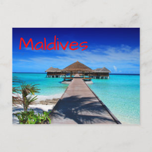 Maldives Tropical Island Resort Postcard
