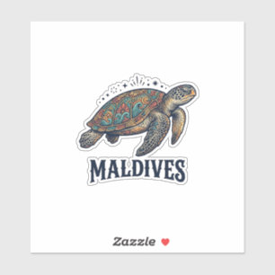 Maldives Vintage Sea Turtle Travel Shirt Design_1