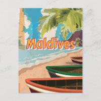 Maldives Vintage travel poster