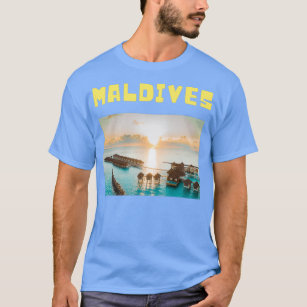 Maldives water bungalows sun shine T-Shirt