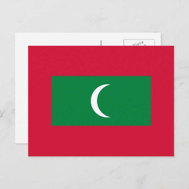 Maldivian Flag, Flag of Maldives Postcard (Front/Back)