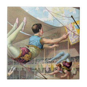 Male Acrobats Performing At A Circus Tile