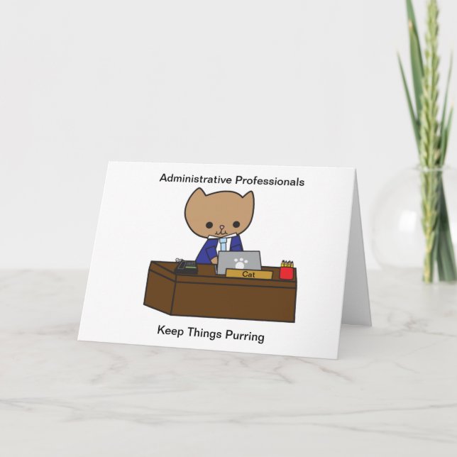  Male Administrative Cat  Funny Personalize Card (Front)