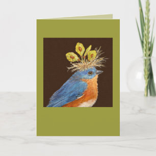 Male and female bluebirds card