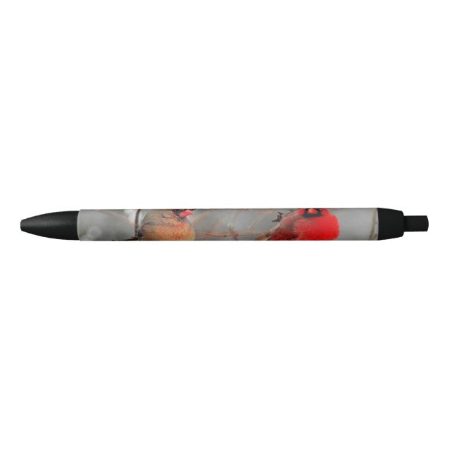 male and female cardinals black ink pen (Front)