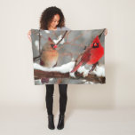 male and female cardinals fleece blanket<br><div class="desc"></div>