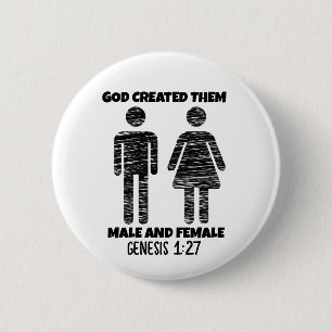MALE AND FEMALE GENESIS CHRISTIAN BUTTONS
