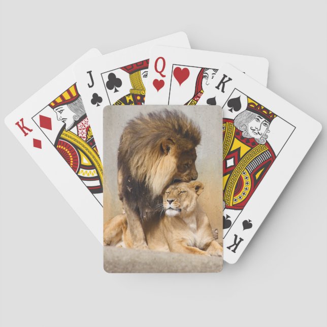 Male and Female Lion in Love Playing Cards (Back)
