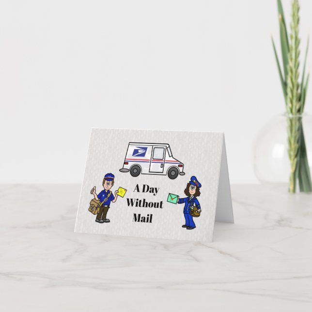Male and Female Mail Carriers Greeting Card  (Front)