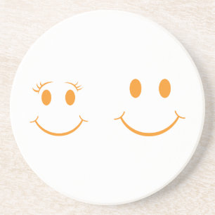 Male and Female Smileys Coaster
