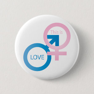 Male and female symbols 2 inch round button
