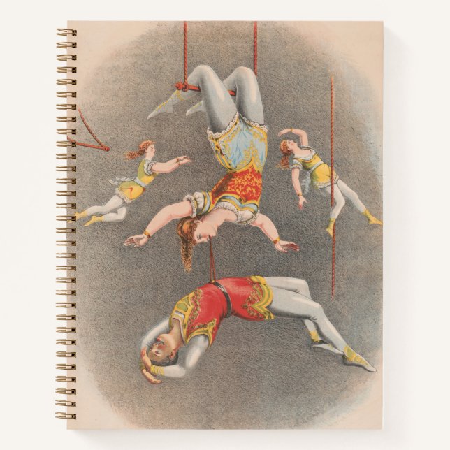 Male And Female Trapeze Performers Notebook (Front)